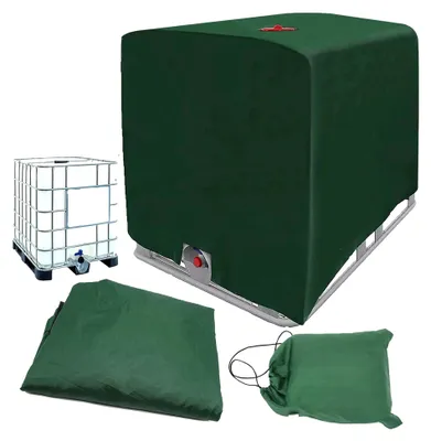 Produktbild von IBC Tankabdeckung 1000L, wasserdichte IBC Wassertankabdeckung 120x100x116cm, Outdoor IBC Containerabdeckung 210D Oxford