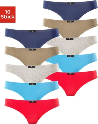Produktbild von H.I.S. String 10 er-Pack rot, marine, blau, khaki, grau-meliert Größe 34