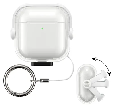 Obrázok produktu pre Priehľadné puzdro na slúchadlá kwmobile kompatibilné s Apple AirPods 4 – TPU puzdro na slúchadlá s bezpečnostným uzáverom – priehľadné