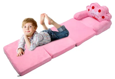 Produktbild von Kinder Armlehnensofa mit Prinzessinnen-Tiara als Klickbett in Rosa