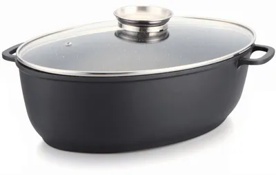 Produktbild von Bräter 7,3 L Aluminiumguss Schmortopf Induktion Bratentopf Entenbräter Gänsebräter Hähnchenbräter