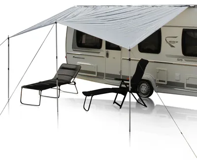 Image de Bâche de protection pour caravane avec protection UV 50+ - Gris, imperméable, 450 x 240 cm