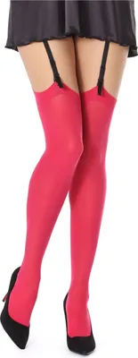 Produktbild von Bellivalini Damen Strapsstrümpfe Mikrofaser 60 DEN BLVFI1007 (Himbeere, XS-S)