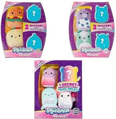 Produktbild von Squishmallows Squishville Fantasy Squad - Set von 4 x 2 Zoll Mini Plüschtieren (Fantasy Squad) TOY PARTNER