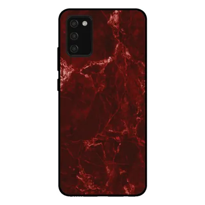 Produktbild von Smartphonica Handytasche für Samsung Galaxy A03s mit Marmordruck - TPU-Hülle mit Marmordesign - Rot