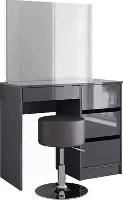 Obrázek produktu pro Toaletní stolek Vicco Sherry Antracitový vysoký lesk 90 cm se stoličkou, Model 40841
