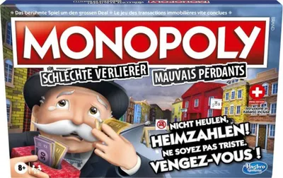 Produktbild von Hasbro - Monopoly - Für schlechte Verlierer (deutsch/französisch) Brettspiel Gesellschaftsspiel