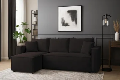 Produktbild von Couchgarnitur Eckcouch CAPRI L-Form, Schlaffunktion, CORD Stoff, Bettkasten und Seitenlehnen