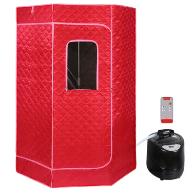 Produktbild von Mobile Dampfsauna Sauna-Box mit 3L Dampfer für Schwitzen Abnehmen Entgiften 1500W Rot