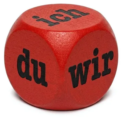 Produktbild von Ich Du Wir Lesewürfel Rot 30 mm – Kommunikationswürfel aus Holz- 1 Stück -4132