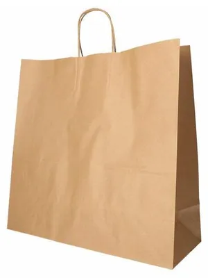 Produktbild von 25x Papiertragetaschen mit Papierkordel Kordeltasche 35 x 35 x 14 cm braun