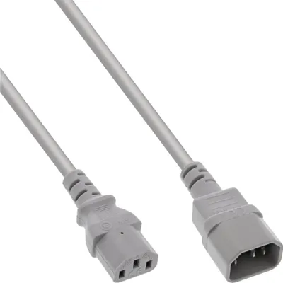 Obrázek produktu pro InLine® 16501A Prodlužovací kabel InLine® IEC, C13 na C14, šedý, 1m
