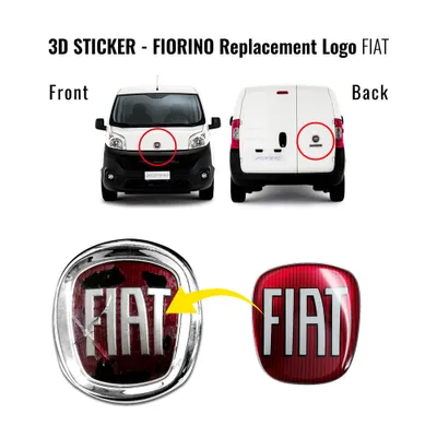 Image de Autocollant Fiat Professional 3D Logo de remplacement avant + arrière pour Fiorino