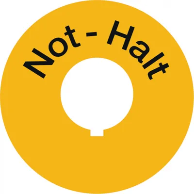 Produktbild von Dreifke® Maschinenschild, Not-Halt, Folie | Folie selbstklebend | 60x0 mm, 1 Stk
