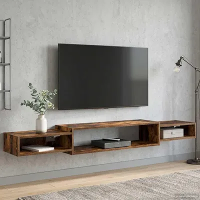 Image de Maison Exclusive - Meuble TV mural, support mural, chêne fumé