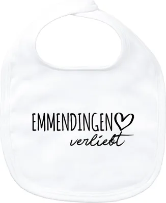 Produktbild von Huuraa Baby Lätzchen Emmendingen verliebt White Klettverschluss  Baumwolle Latz Geschenkidee