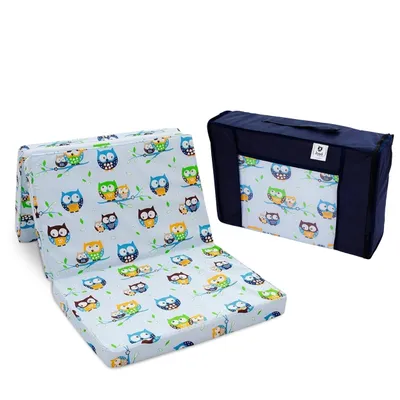 Produktbild von Best For Kids | Reisebett Matratze | Faltbare Matratze (120x60x6 cm) | Weicher PolyurethanSchaum | Spielmatratze Kinderzimmer | 103% Baumwollbezug |Bodenmatratze mit Tragetasche