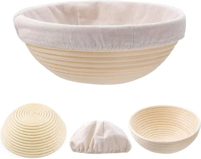 Image de Panier à pain - Panier à pâte - Pour la fabrication de pain - En osier naturel - 20 x 8 cm - Naturel