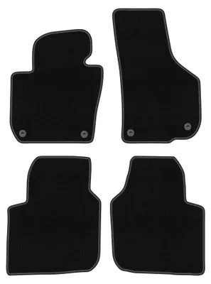 Zdjęcie produktu dla Dywaniki samochodowe welurowe BASIC do: Skoda Superb II Long (2008-2015, sedan, kombi) czarne, z mocowaniami