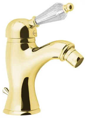 Produktbild von Sapho KIRKÉ CRYSTAL Bidetarmatur mit Ablauf, kristallen Hebel, Gold