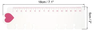 Produktbild von 7.1"x2" Lesezeichen Lineal 10 Pack Steckbar Lineal Seitenmarker Buchzeichen Messger?te fš¹r A6 6-Loch Bindemittel Notebook Rosa Herz Form