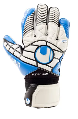 Produktbild von uhlsport Eliminator Supersoft Torwarthandschuhe weiß/blau 10