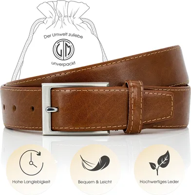 LINDENMANN Ledergürtel Herren cognac