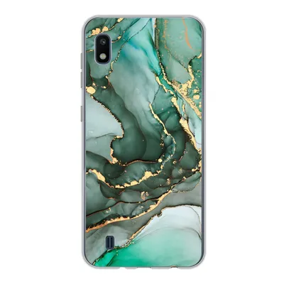 Produktbild von MuchoWow® Handyhülle Schutzhülle Hülle für Samsung Galaxy A10 Gold - Marmor - Grün - Luxus - Marmoroptik - Grau Silikon Softcase Handy Hülle - Schutzhülle