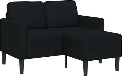 Zdjęcie produktu dla Sofa 2-osobowa z szezlongiem w kształcie litery L, czarna