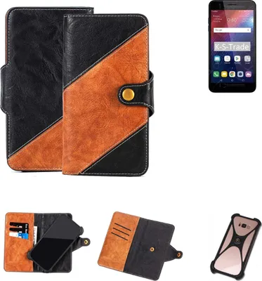 Produktbild von K-S-Trade Handyhülle Schutzhülle Bookstyle Case Wallet-Case kompatibel mit LG Electronics Phoenix Plus Handy Cover Bumper Klapphülle schwarz