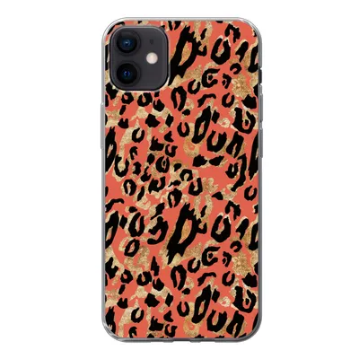 Produktbild von MuchoWow® Handyhülle Schutzhülle Hülle für iPhone 12 mini Pantherdruck - Gold - Rosa Silikon Softcase Handy Hülle - Bild