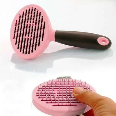 Obrázek produktu pro Samočisticí kartáč pro domácí mazlíčky, růžový, ekologický