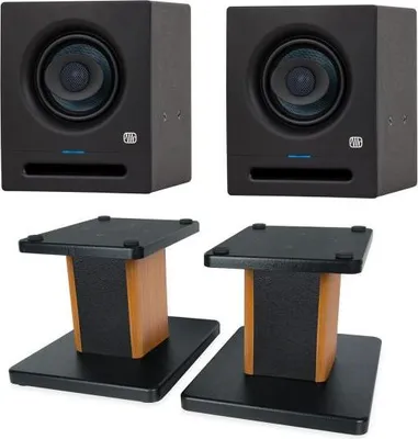 Image de Moniteur de studio Presonus Eris Pro 4 1 paire avec pied d'enceinte en palissandre