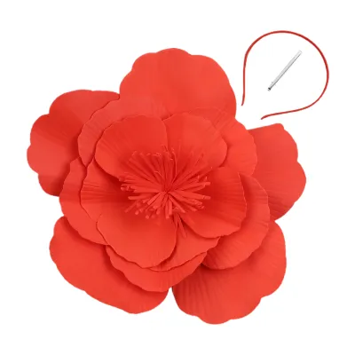 Produktbild von Großes Haarband mit Blumendekor, Stirnband, Fascinator-Hut, Kopfschmuck, Braut-Make-up, Abschlussball, Fotografie, Kopfbedeckung, Haar-Accessoires, Rot