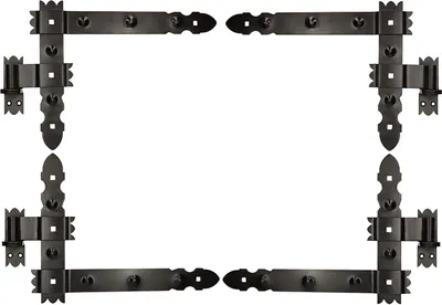 Obrázek produktu pro KOTARBAU® Závěs pro kočky 400 x 300 mm se svorkou 2 páry Závěs pro okenice Závěs pro kočky Dveřní závěs Dveřní závěs s černým práškovým nástřikem Okenní závěs Stavební kování