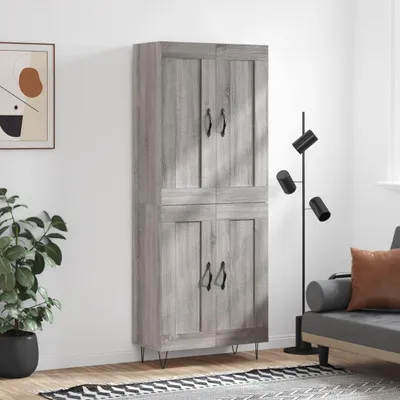 Immagine prodotto di vidaXL Credenza Grigio Sonoma 69,5x34x180 cm Materiale a base di legno