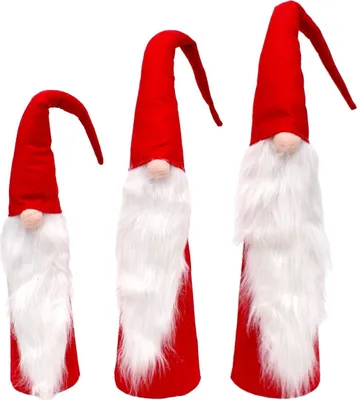 Produktbild von Deko-Set Weihnachtsmänner Rot 60/70/80 cm – Festliche Weihnachtsfiguren für Ihre Deko