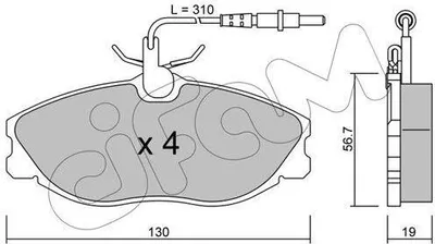 Produktbild von CIFAM Bremsbeläge Satz Vorne Bremsklötze passend für PEUGEOT 306 Schrägheck (7A, 7C, N3, N5) 822-214-0