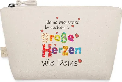 Produktbild von Spreadshirt Große Herzen Abschiedsgeschenk Erzieherin Lehrerin Täschchen, One size, Natur
