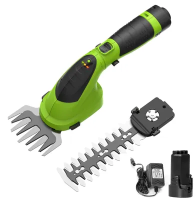 Kabellose Heckenschere & Grasschneider, 7,2 V, 2-in-1, 2 Klingen