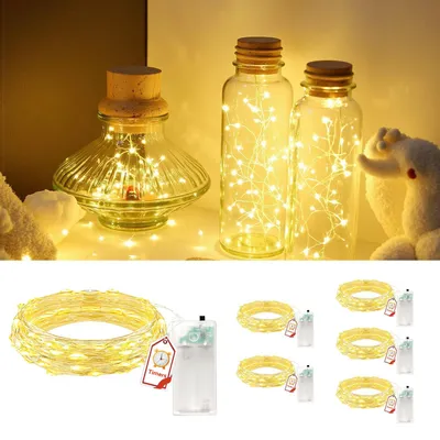 LED-Lichterkette, 2 m, 20 LEDs, warmweiß, batteriebetrieben, IP65