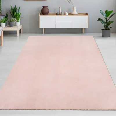 Obrázok produktu pre Koberec s vysokým vlasom v ružovej farbe Veľkosť – 60 x 110 cm