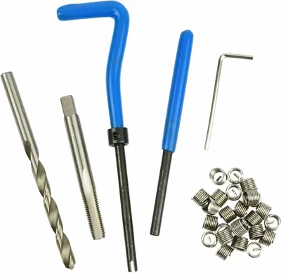 Produktbild von M6 Gewinde-Reparatursatz mit HSS4341 Bohrer, Gewindeschneider und 25 Spiraleinsätzen in Kunststoffbox - Professionelle Gewindeinstandsetzung