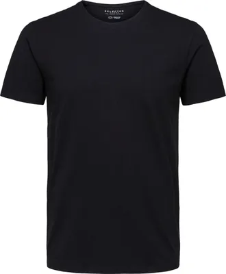 Zdjęcie produktu dla Koszulka męska SELECTED Jednokolorowy T-shirt Okrągły dekolt Koszulka basic SLHNEWPIMA |