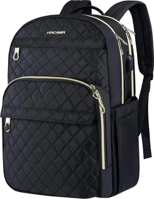 Produktbild von KROSER Rucksack Damen 15,6 Zoll USB-Ladeanschluss Wasserdicht Blau