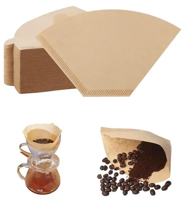 Kaffeefilter kegelförmig, 100 Stück, naturbraun, Einweg