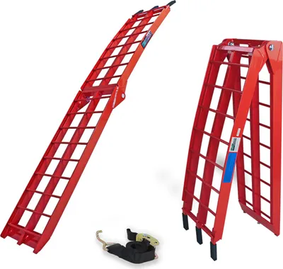 Produktbild von TRUTZHOLM 1 x Auffahrrampe klappbar 180 cm Traglast 340 kg Alu rot Riffelstab Verladerampe