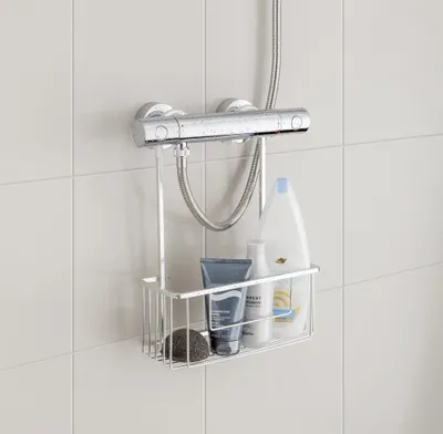 Image de Etagère de bain / douche a suspendre, chrome brillant