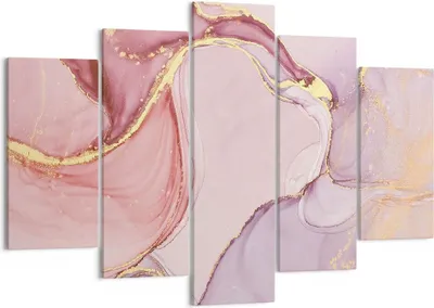Produktbild von Bild auf Leinwand - Leinwandbild - 5 Teile - Abstraktion Marmor Rosa - 150x100cm - Wand Bild - Wanddeko - Wandbilder - Leinwanddruck - Bilder - Wanddekoration - Leinwand bilder - EA150x100-4528