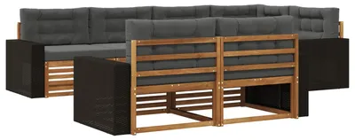 Produktbild von vidaXL Outdoor-Sofagarnitur 7 stk. Natur und Anthrazit